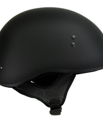 Hot Leathers HLT68-SP Flat Black 'The O.G.' No Logo Motorcycle DOT Skull Cap Half Helmet for Men and Women Biker