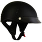 Hot Leathers HLT70 'Stealth' Flat Matte Black Motorcycle DOT Skull Cap Classic Half Helmet