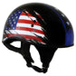 Outlaw T68 'Stars and Stripes' Advanced DOT Black Glossy Motorcycle Skull Cap Half Helmet