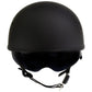 Hot Leathers T72 'Black Widow' Flat Black Motorcycle Half Helmet for Men and Women Biker with Drop Down Visor