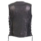 Hot Leathers VSL1017 Ladies 'Sugar Skull' Lined Black Leather MC Vest