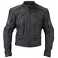 Vulcan VTZ910 Men's Matte Black 'Street' Motorcycle Leather Protective Jacket with CE Armor