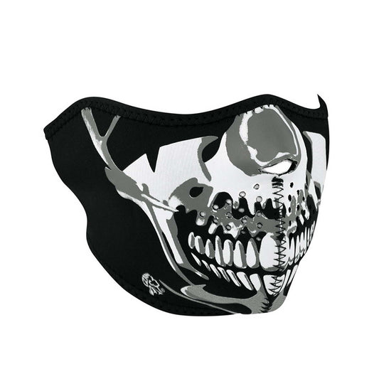 ZanHeadgear WNFM023H Neoprene Half Face Mask Chrome Skull