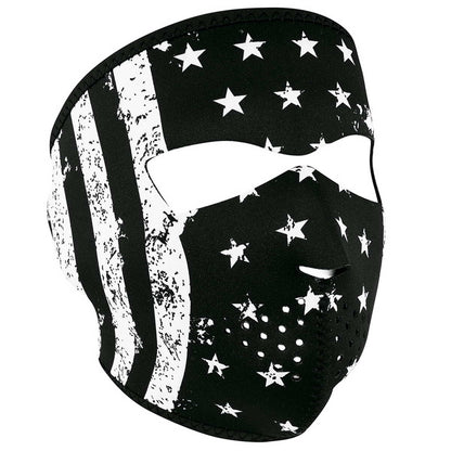 ZanHeadgear WNFM091 Full Mask Neoprene - Black and White Vintage Flag Design