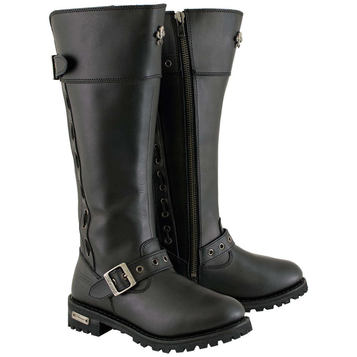 Black motorcycle boots womens online