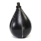 X Fitness XF8003 Speed Ball Boxing Cow Hide Leather MMA Speed Bag Muay Thai Training Speed Bag Punching Dodge Striking Bag Kit with Hanging Swivel for Workout-BLACK