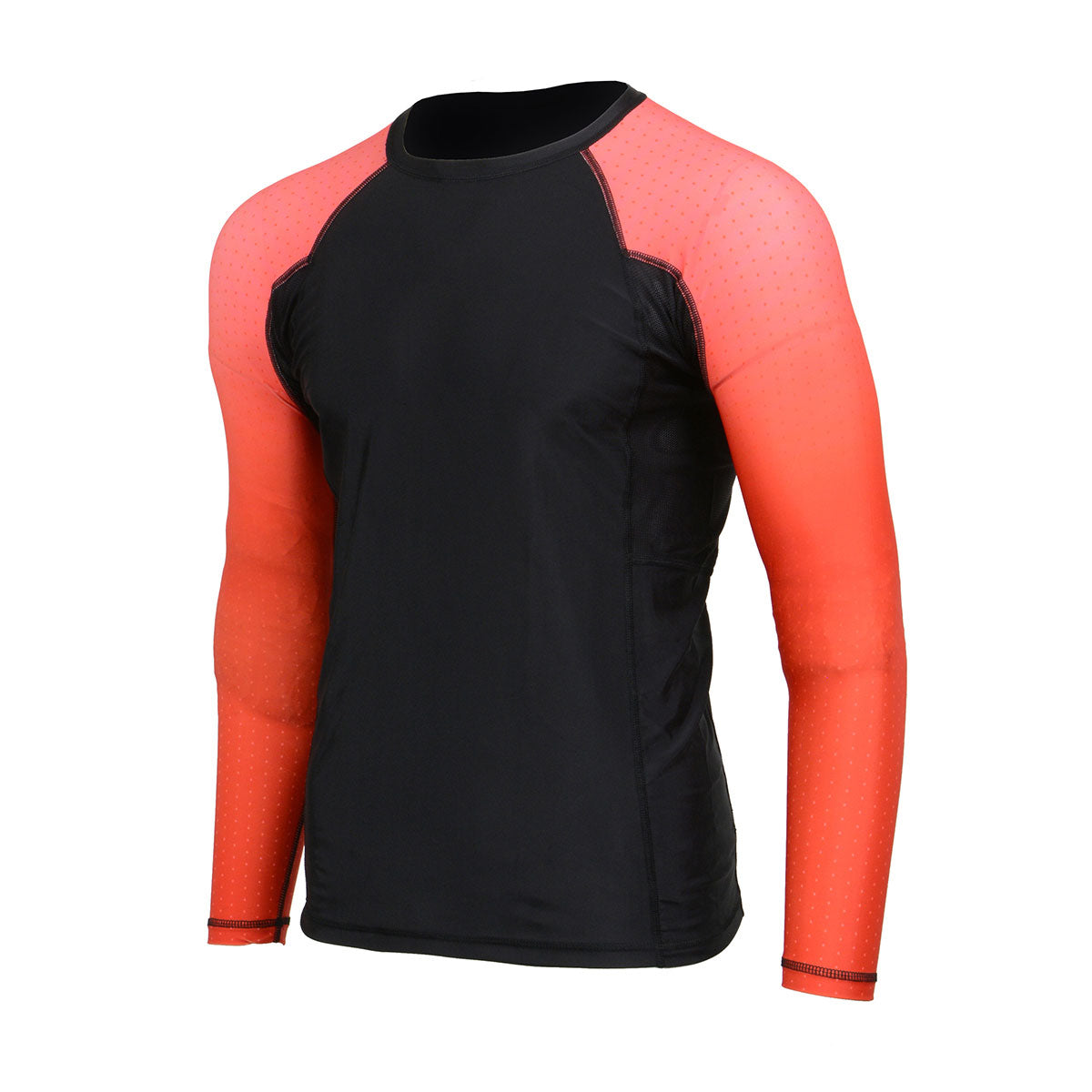 X-Fitness XFM7000 Men's Black and Red Long Sleeve Compression Rash Guard Athletic Shirt- MMA, BJJ, Wrestling, Cross Training