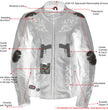 Xelement XS2030 Women's 'Gemma' Solid Black Leather Embroidered Jacket with X-Armor Protection