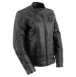 Xelement XS2030 Women's 'Gemma' Solid Black Leather Embroidered Jacket with X-Armor Protection