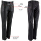 Milwaukee Leather LKM5719 Women's Black Premium Buffalo Leather Motorcycle Rider Casual Fashion Pants