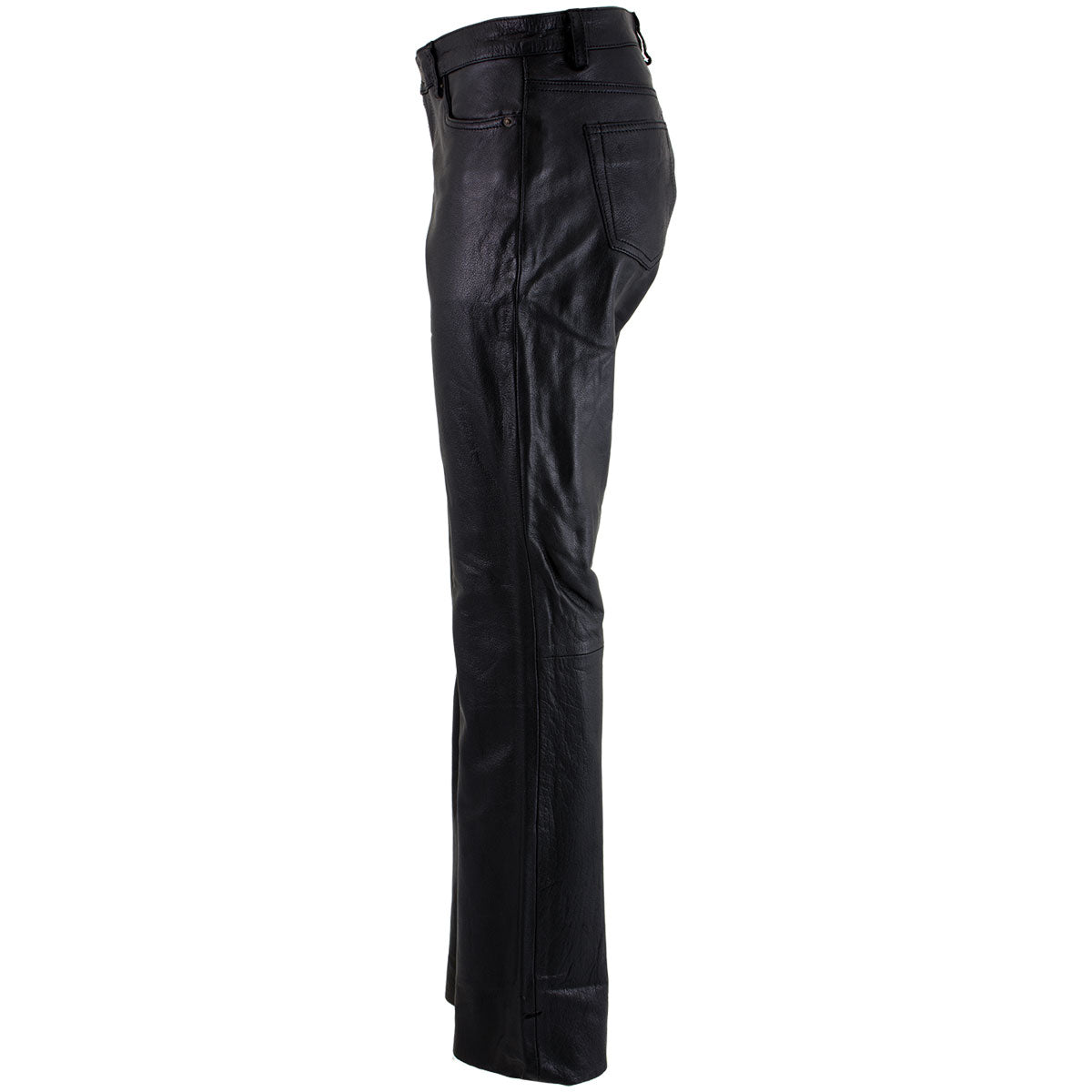 Milwaukee Leather LKM5719 Women's Black Premium Buffalo Leather Motorcycle Rider Casual Fashion Pants