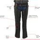 Milwaukee Leather LKL6705 Women's Classic Black Leather Motorcycle Biker Rider Chaps w/ Rivet Detail