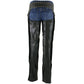 Milwaukee Leather LKL6705 Women's Classic Black Leather Motorcycle Biker Rider Chaps w/ Rivet Detail