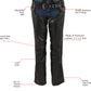 Milwaukee Leather LKL6706 Women's Classic Black Leather Motorcycle Biker Rider Chaps w/ Bling Detail