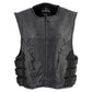 Milwaukee Leather SH1467 Men's Classic Black Leather Vest with Back Padding