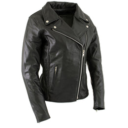 Xelement B8000 Women's Black 'Classic Braided' Fitted Motorycle Jacket ...