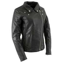Xelement B8000 Women's Black 'Classic Braided' Fitted Motorycle Jacket ...