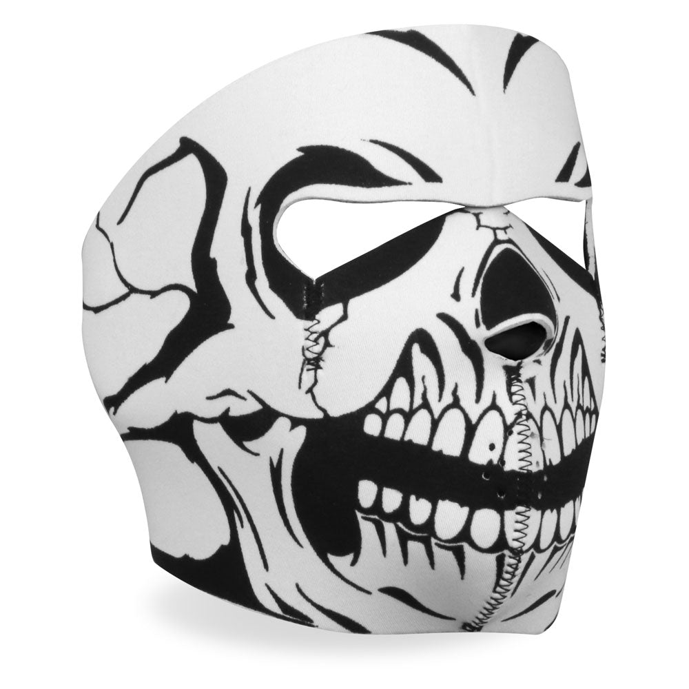 Hot Leathers FMA1012 Black and White Skull Neoprene Face Mask ...