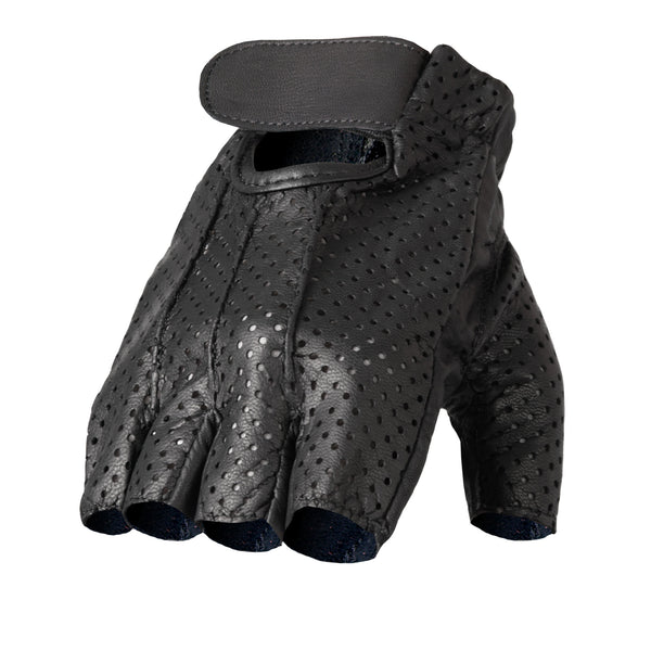 Hot Leathers GVM2002 Uni-Sex Black 'Red Flames' Textile Mechanic Glove