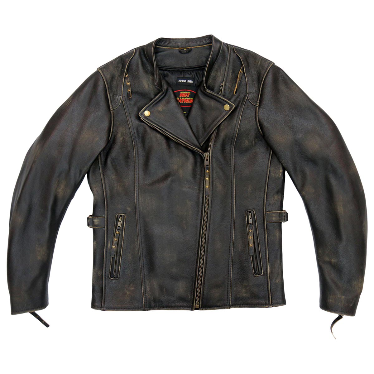 Hot Leathers JKL1031 Ladies Vented Distressed Brown Leather Jacket ...