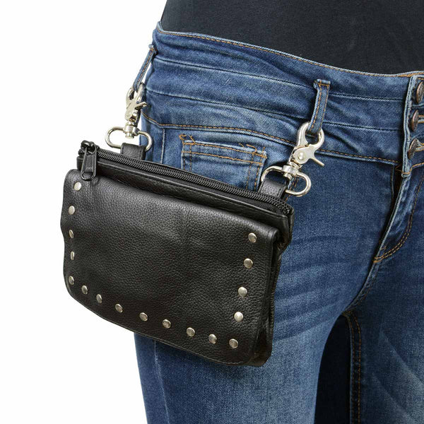 Small Leather Pouch - Giddy Up Clutch Purse – black-brown-two-toned
