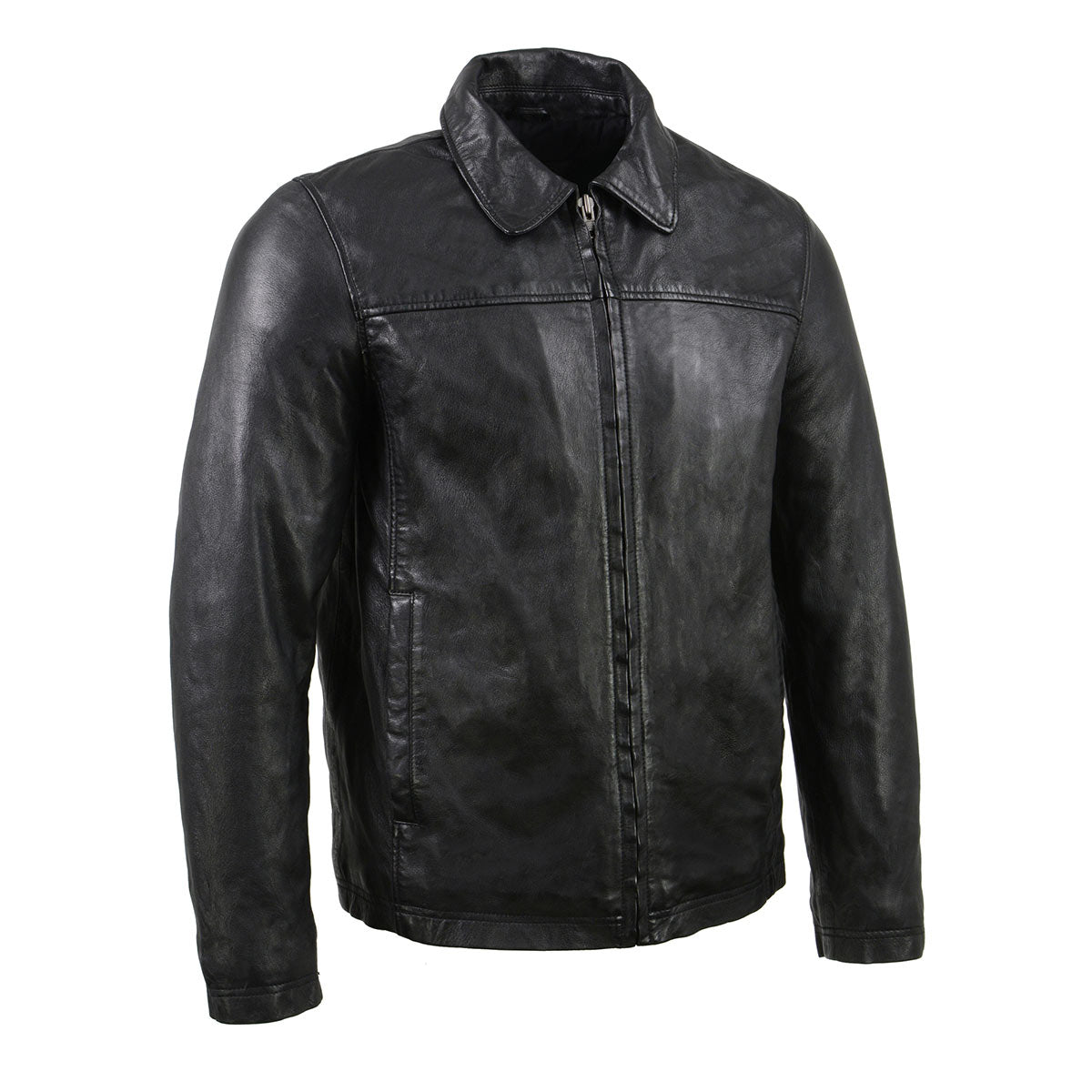 Milwaukee Leather Vintage SFM1804 Men's Classic Black Zipper Front ...