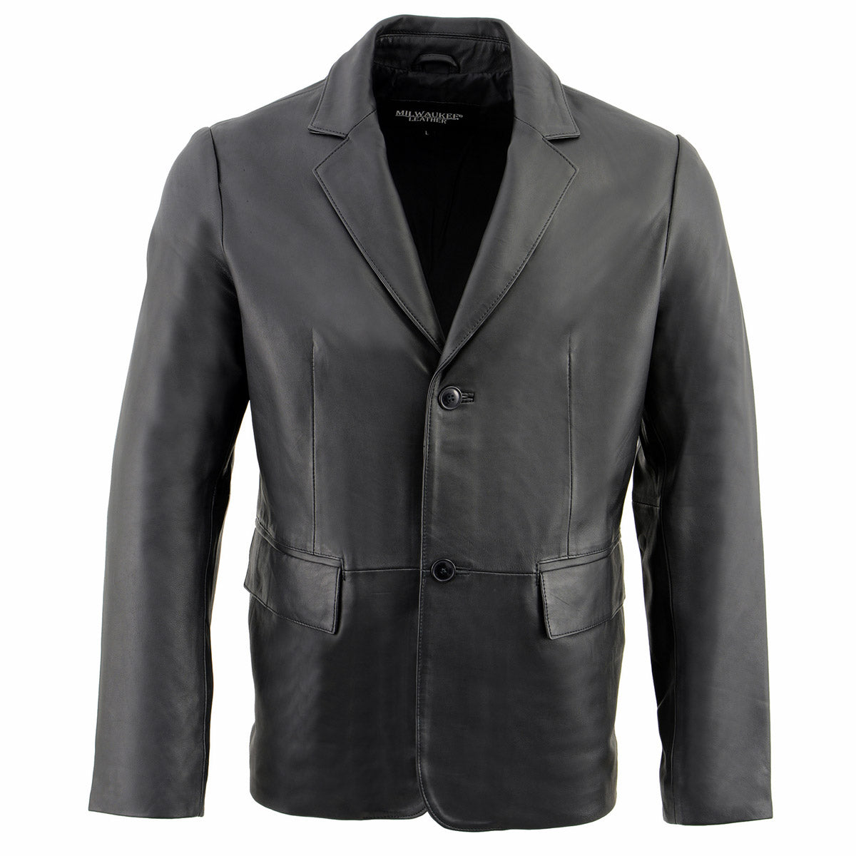 Milwaukee Leather SFM1880 Men's Black 2-Button Closure Car Coat Blazer ...